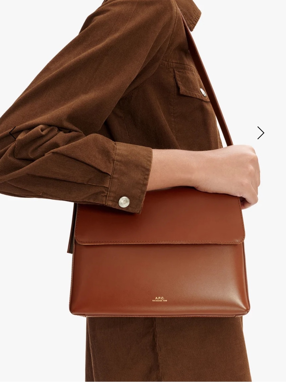 A.P.C. VIRGINIE FLAP BAG in Hazelnut